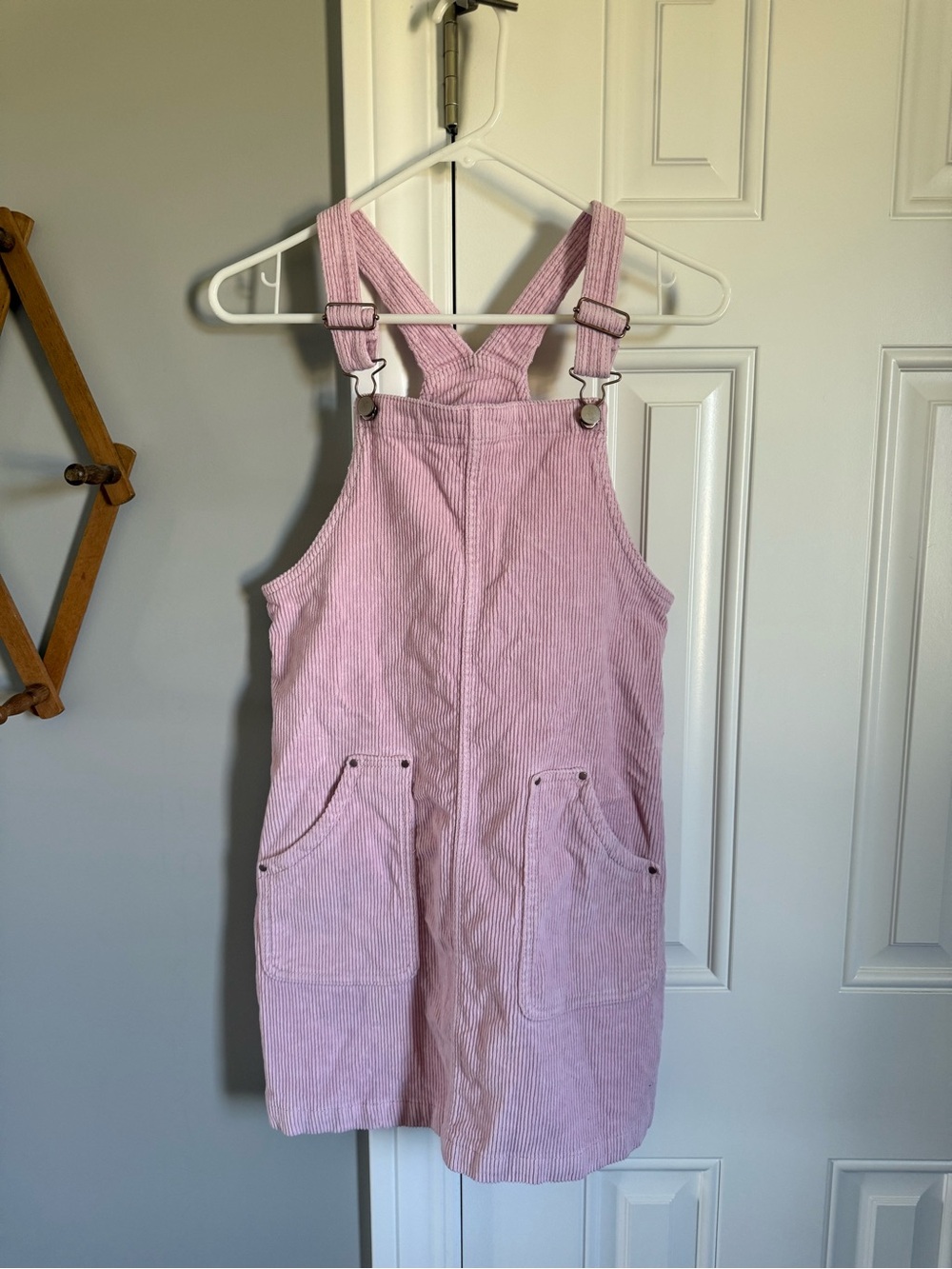 Pink Corduroy Pinafore Dress